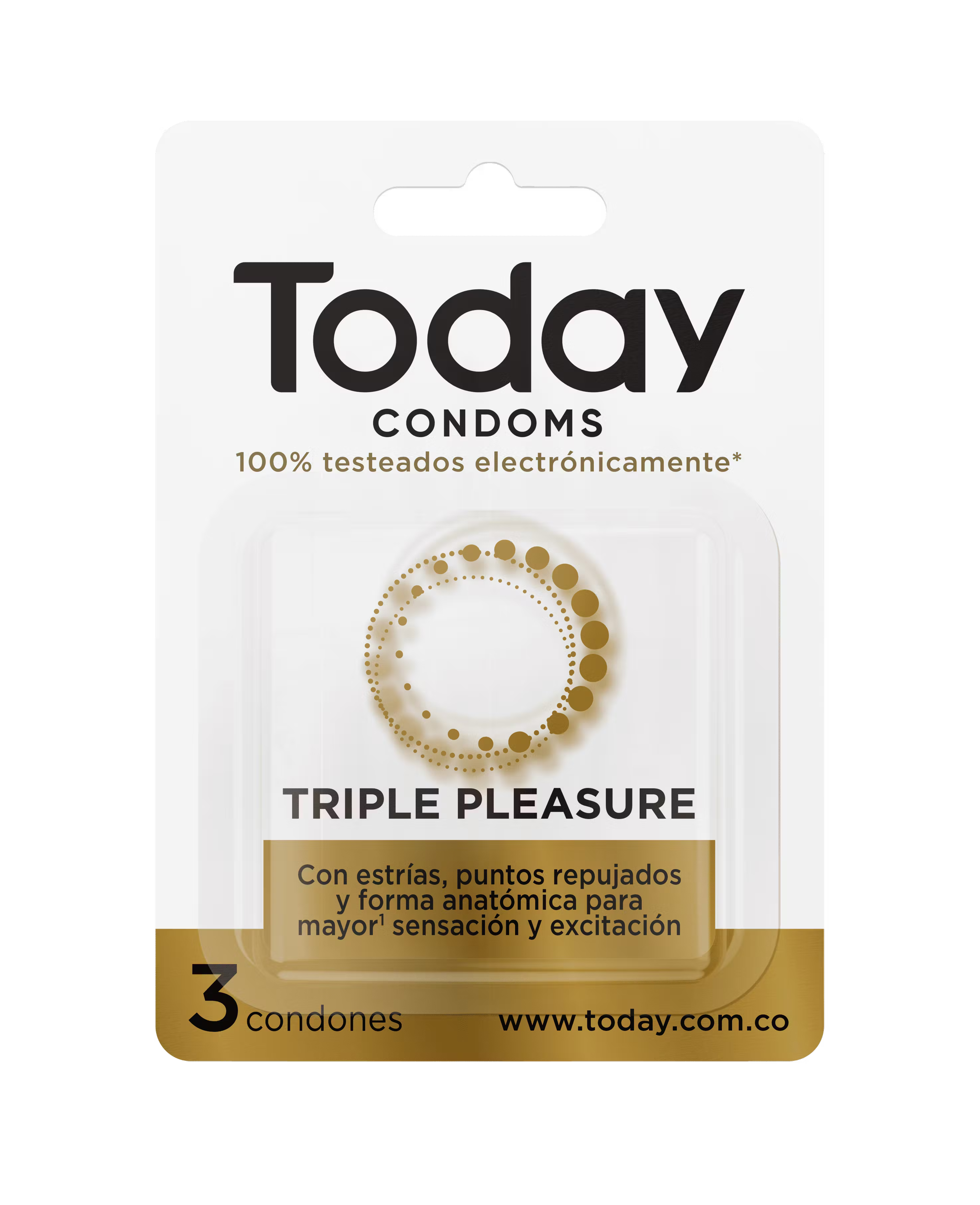 Condones Today Triple Pleasure X3 Texturados con Puntos y Estrías by lamoresex